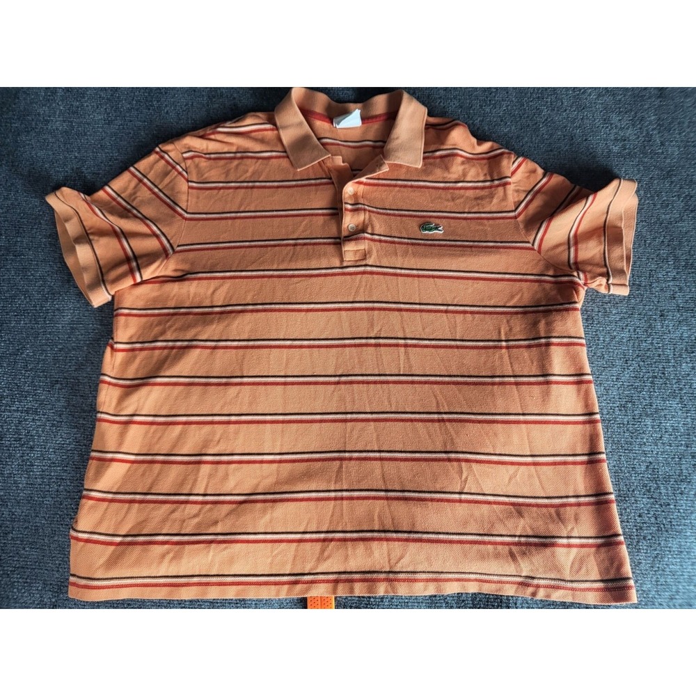 Lacoste Sport Striped Polo Shirt Mens Sz XXL 2XL Short Sleeve Crocodile Preppy